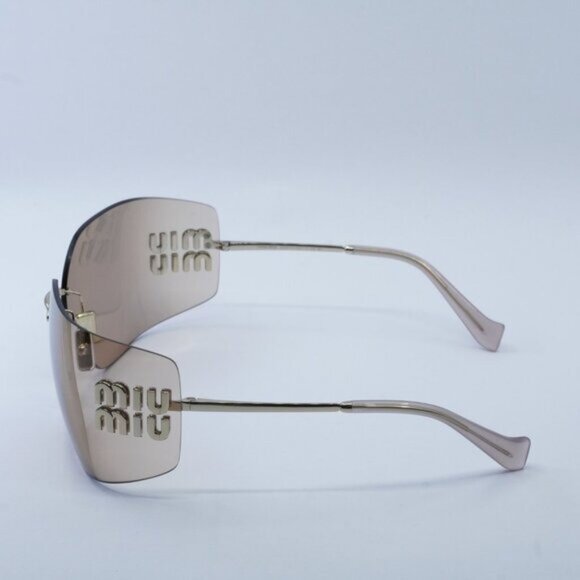 Miu Miu MU54YS ZVN20F Geometric Sunglasses - Gold/Pink Mirror main image 6